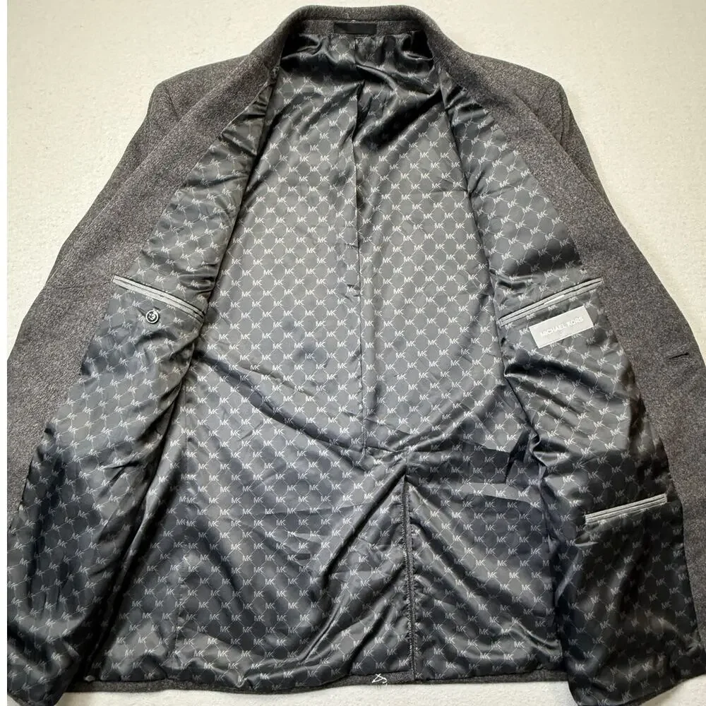 Michael Kors Men's Wool Cashmere Luxury Classic Fit Sport Coat Charcoal 46L $450